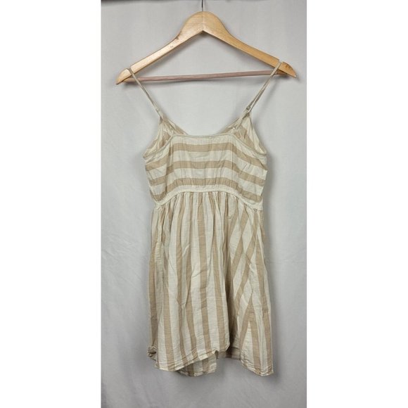 MINE Women's Mini Summer Button Up Sleeveless Dress w/Pockets 100% Cotton Size S - Picture 2 of 5